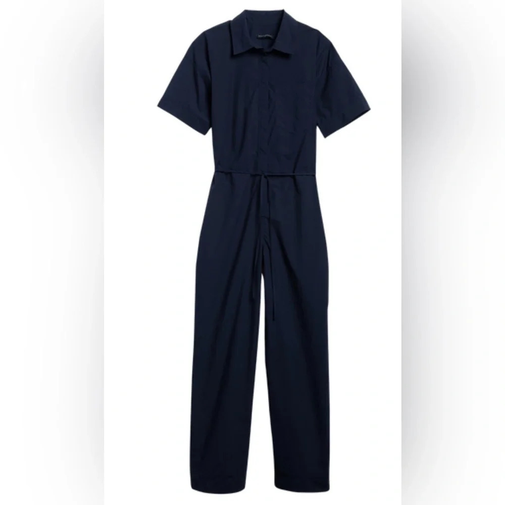Banana republic navy collared utility jumpsuit